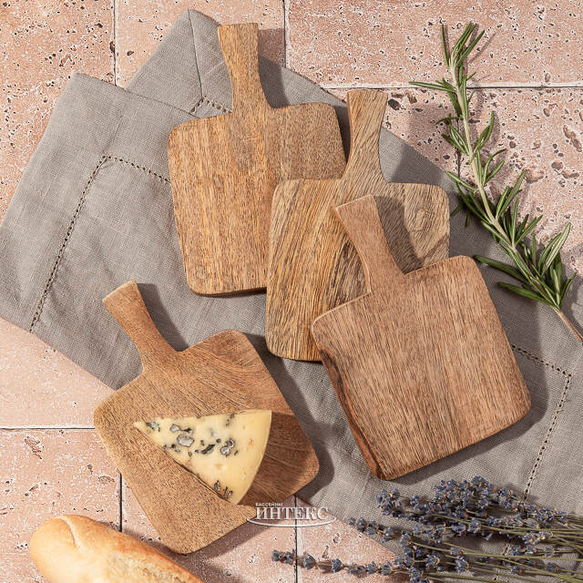 Доска для подачи закусок Либретто 15 см, 4 шт, квадратная Boltze