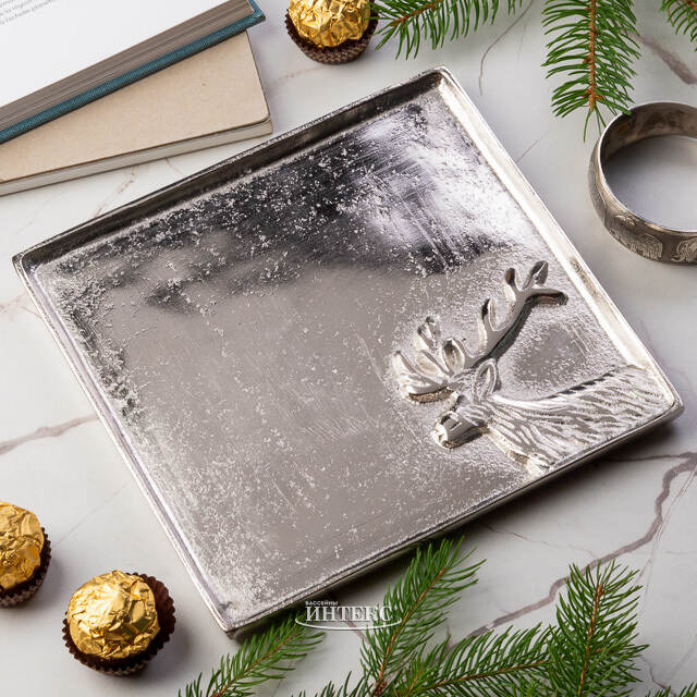 Металлический поднос Deer Majesto 19*19 см Boltze (Больтце)