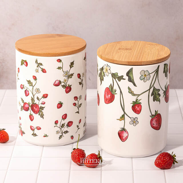 Банка для хранения Sweet Strawberries 17 см, 2 шт Boltze
