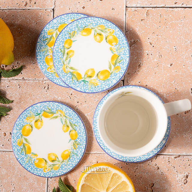 Набор подставок под кружки Capri Lemony 10 см белый, 4 шт Boltze (Больтце)