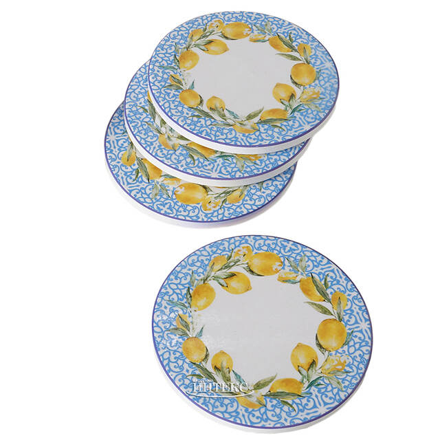 Набор подставок под кружки Capri Lemony 10 см белый, 4 шт Boltze (Больтце)