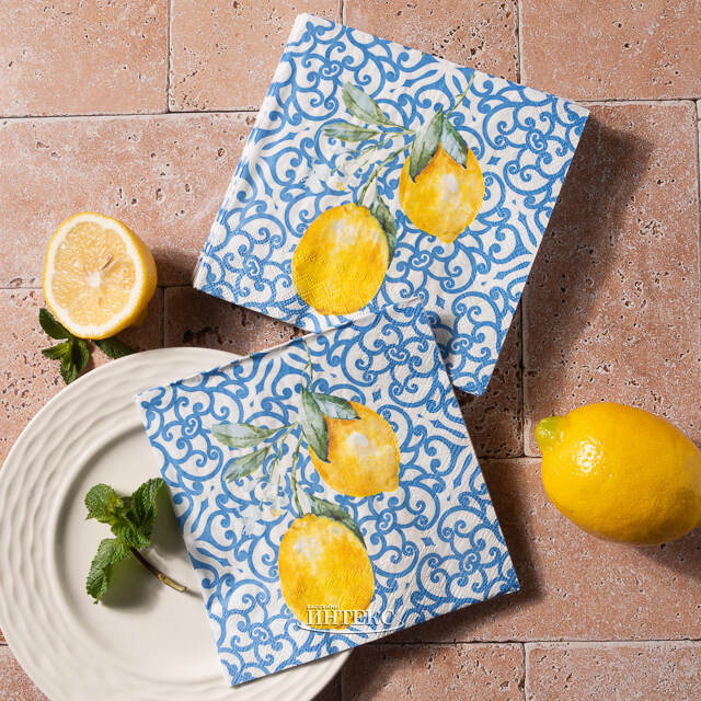 Бумажные салфетки Capri: Lemon a twig 17*17 см, 20 шт Boltze (Больтце)