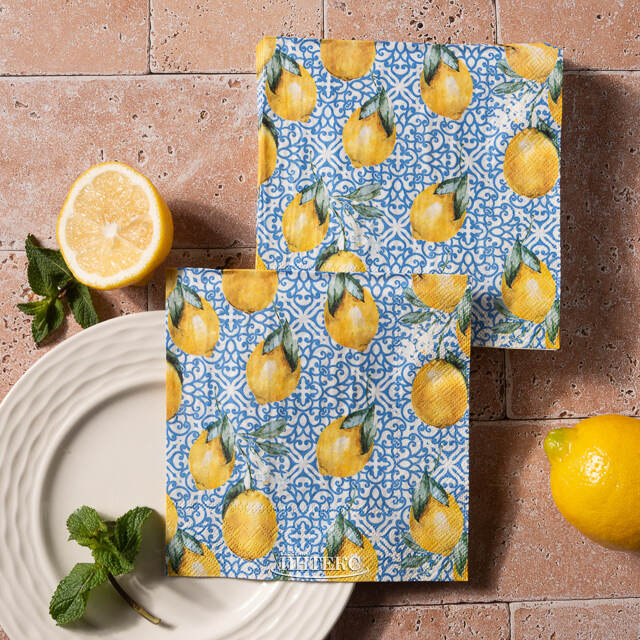 Бумажные салфетки Capri: Lemons 17*17 см, 20 шт Boltze
