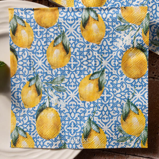 Бумажные салфетки Capri: Lemons 17*17 см, 20 шт Boltze