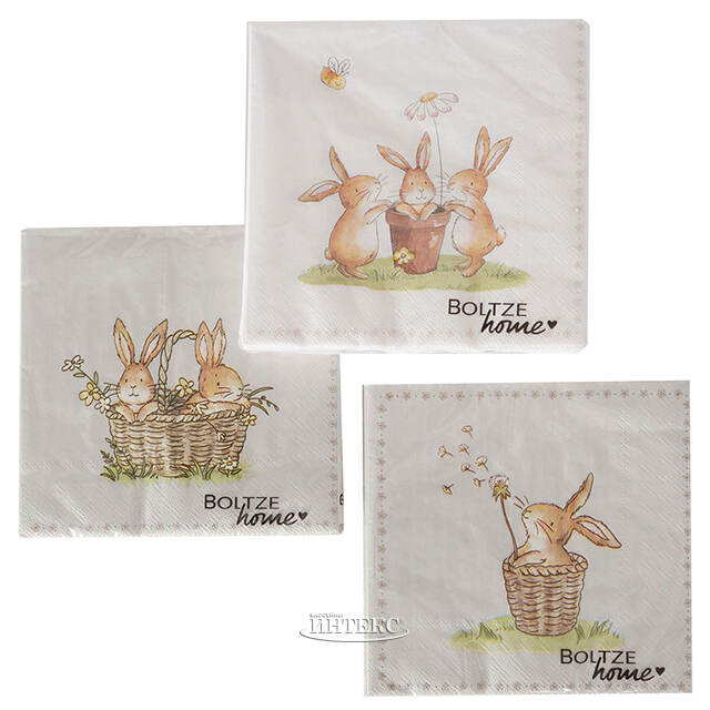 Бумажные салфетки Bunny Jeremy 17*17 см, 20 шт Boltze (Больтце)
