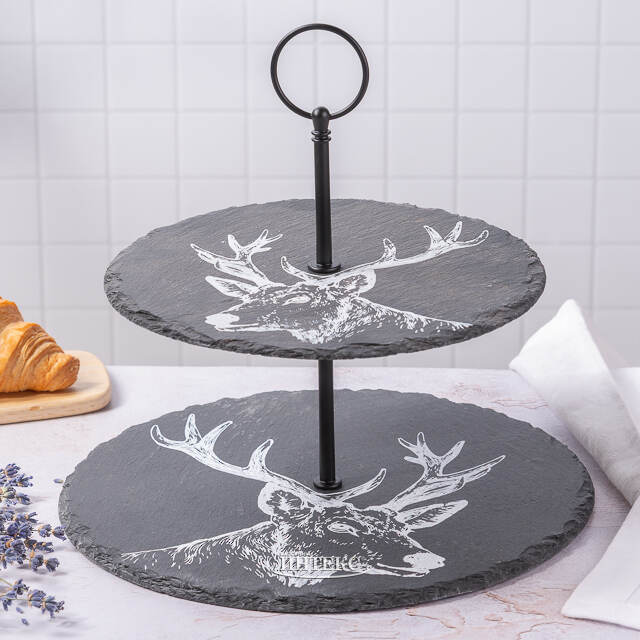 Этажерка двухуровневая для сервировки Moritz 24 см, сланец Boltze