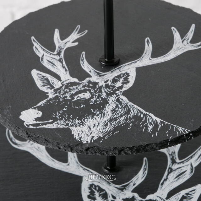 Этажерка двухуровневая для сервировки Moritz 24 см, сланец Boltze