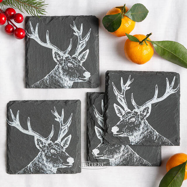 Набор подставок из сланца Moritz 11 см, 4 шт Boltze