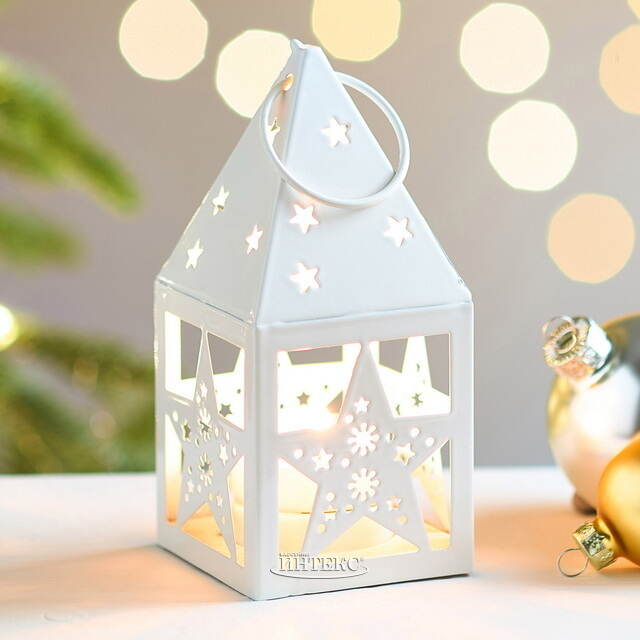 Декоративный подсвечник-домик Лестер 14 см белый Boltze (Больтце)