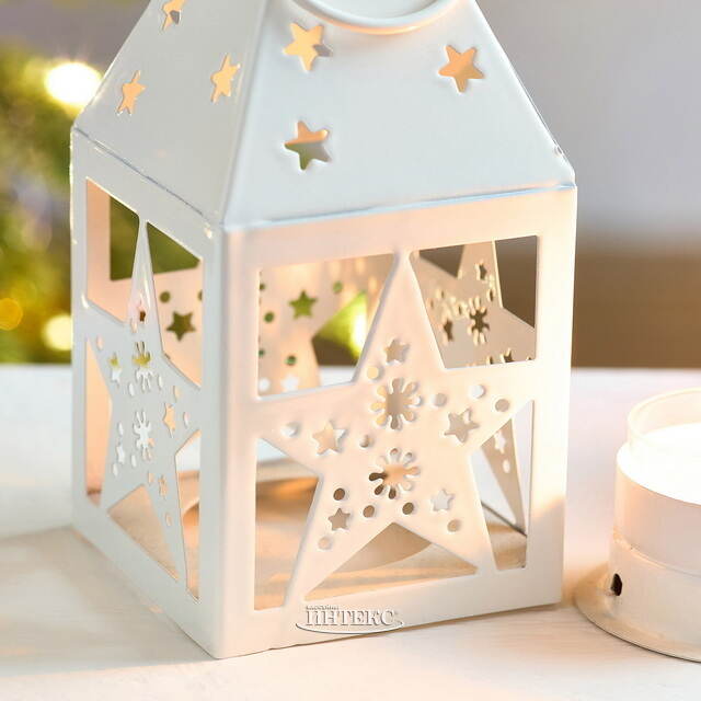 Декоративный подсвечник-домик Лестер 14 см белый Boltze (Больтце)