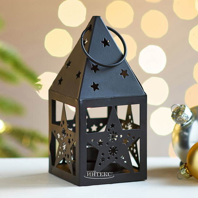 Декоративный подсвечник-домик Лестер 14 см черный Boltze (Больтце)