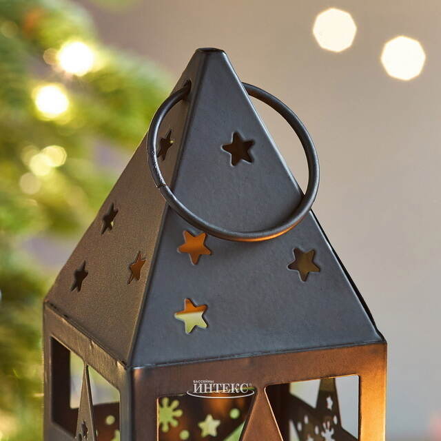 Декоративный подсвечник-домик Лестер 14 см черный Boltze (Больтце)