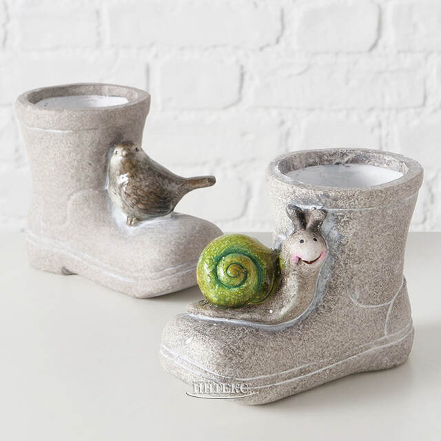 Садовое кашпо Сапожок Эрмстон - Улитка 13*11 см Boltze