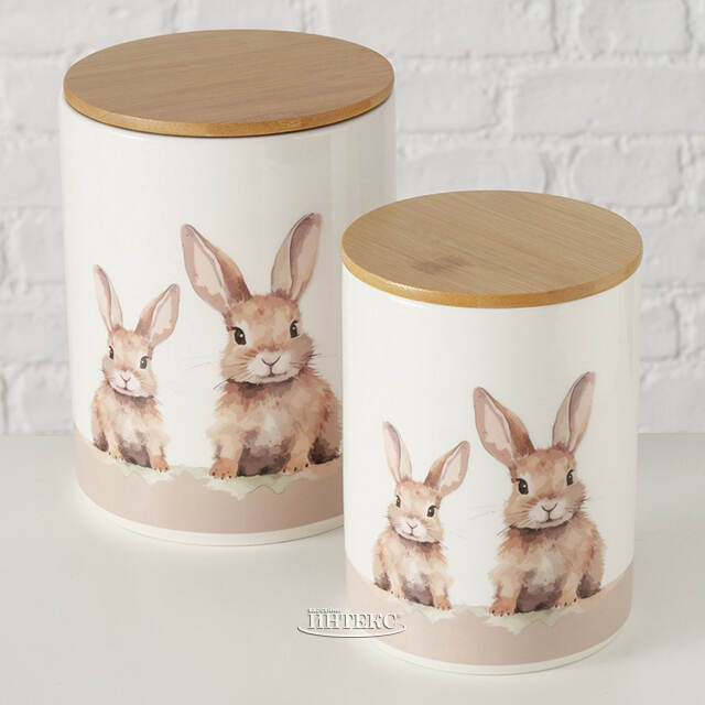 Набор банок для хранения Fluffy Rabbits 16-19 см, 2 шт Boltze
