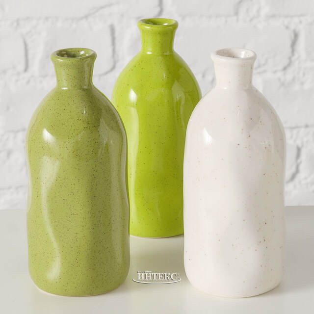 Керамическая ваза-бутылка Fuente Alamo 15 см белая Boltze