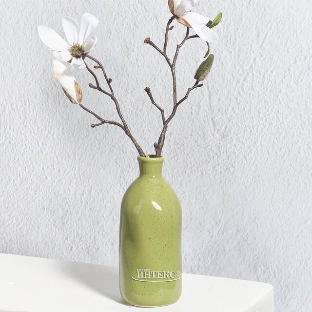 Керамическая ваза-бутылка Фуэнте-Аламо 15 см оливковая Boltze (Больтце)