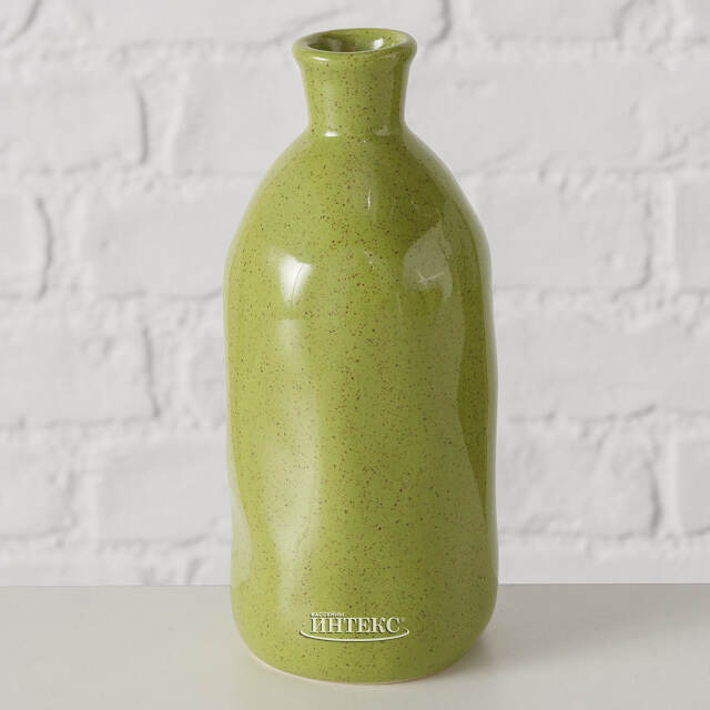 Керамическая ваза-бутылка Фуэнте-Аламо 15 см оливковая Boltze (Больтце)