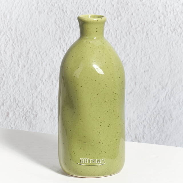 Керамическая ваза-бутылка Фуэнте-Аламо 15 см оливковая Boltze (Больтце)