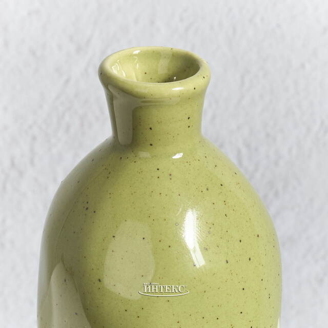 Керамическая ваза-бутылка Фуэнте-Аламо 15 см оливковая Boltze (Больтце)
