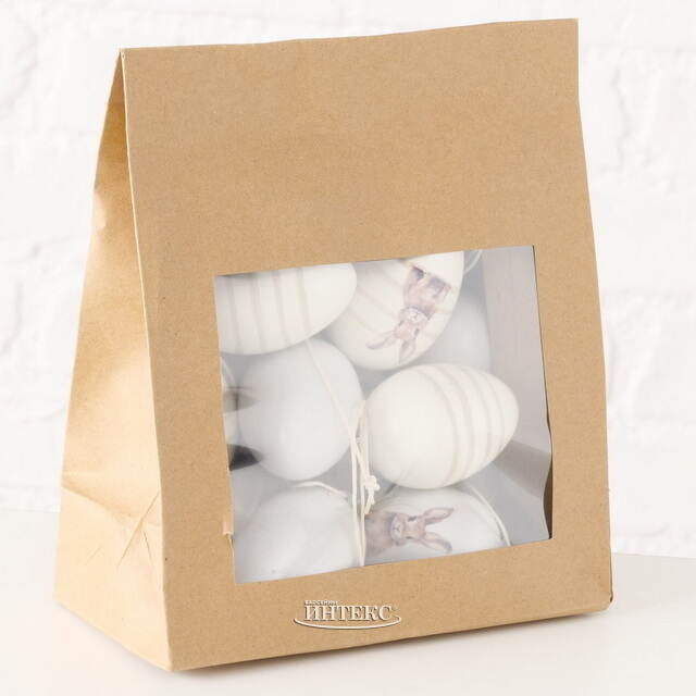 Пасхальные украшения Яйца Пушистые Кролики 6 см, 12 шт Boltze (Больтце)