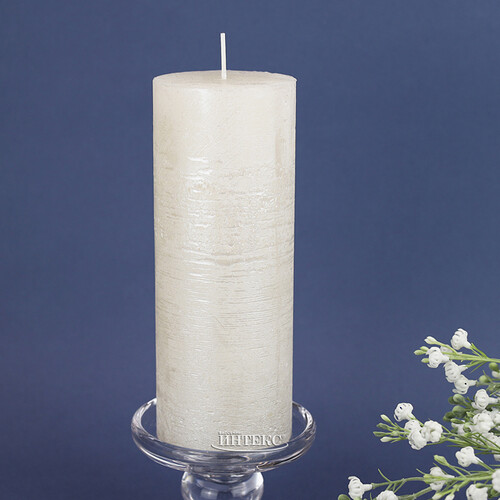 Декоративная свеча Металлик Гранд 180*68 мм белая Kaemingk