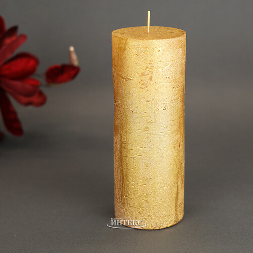Декоративная свеча Металлик Гранд 180*68 мм золотая Kaemingk