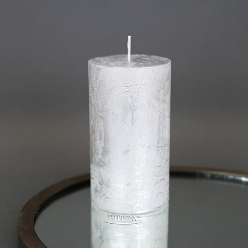 Декоративная свеча Металлик Макси 120*68 мм серебряная Kaemingk