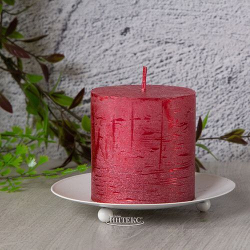 Декоративная свеча Металлик Миди 70*68 мм красная Kaemingk