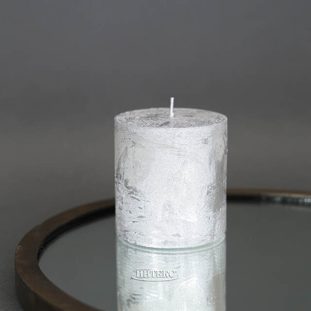 Декоративная свеча Металлик Миди 70*68 мм серебряная Kaemingk