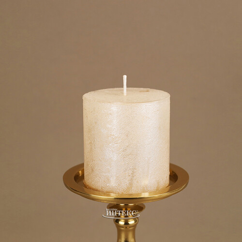 Декоративная свеча Металлик Миди 70*68 мм кремовая Kaemingk