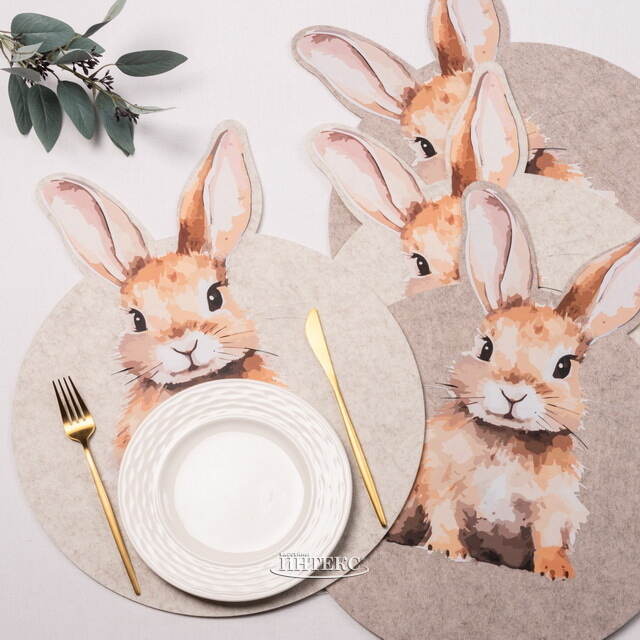 Набор плейсматов Пушистые Кролики 48*38 см, 4 шт Boltze (Больтце)