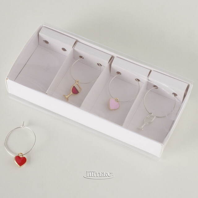 Маркеры для бокалов Love Wine, 4 шт Boltze