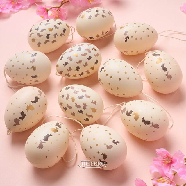 Пасхальные украшения Яйца Кролики Тинка 6 см, 12 шт Boltze (Больтце)