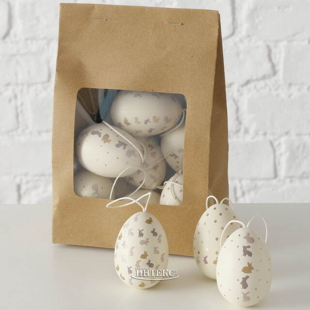 Пасхальные украшения Яйца Кролики Тинка 6 см, 12 шт Boltze (Больтце)