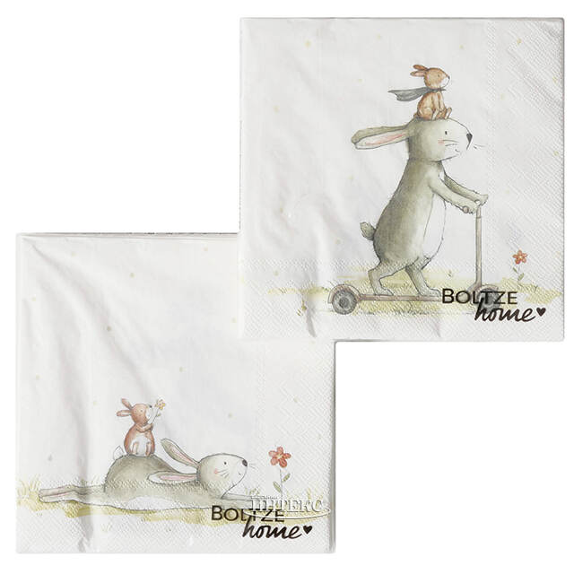 Бумажные салфетки Bunny: Spring Break 17*17 см, 20 шт Boltze (Больтце)