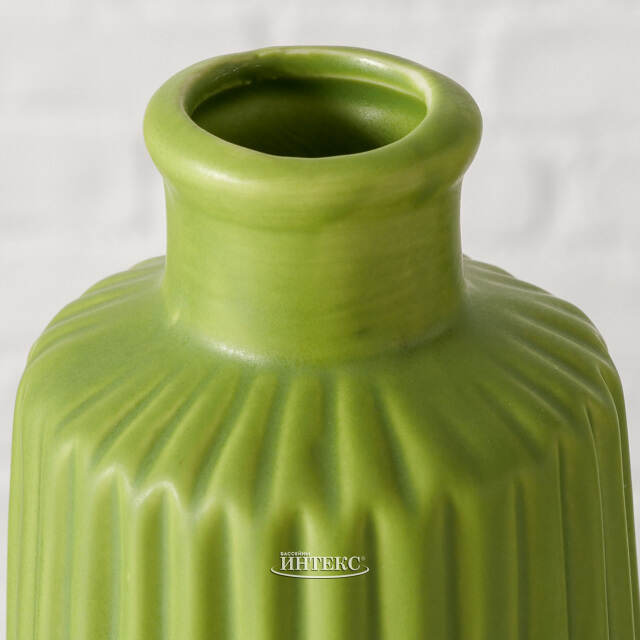 Керамическая ваза-бутылка Дижон 17 см зеленая Boltze (Больтце)