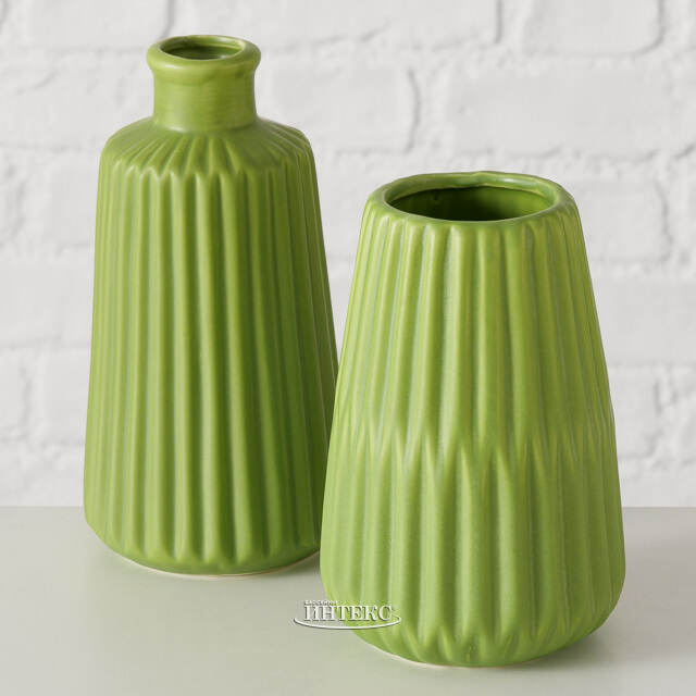 Керамическая ваза Реймс 14 см зеленая Boltze (Больтце)