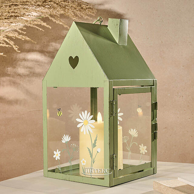 Подсвечник - домик Ромашки и пчелки 27*14 см зеленый Boltze (Больтце)