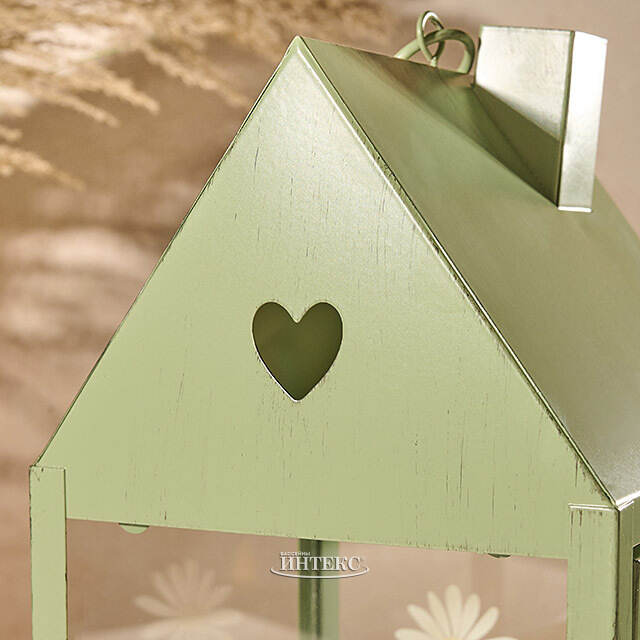 Подсвечник - домик Ромашки и пчелки 27*14 см зеленый Boltze (Больтце)