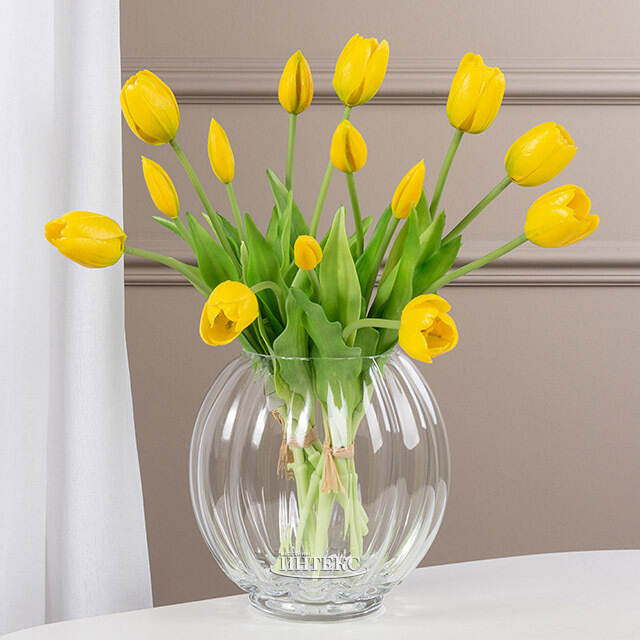 Силиконовые цветы Тюльпаны Грейт Милтон жёлтые 40 см, 7 шт Boltze (Больтце)