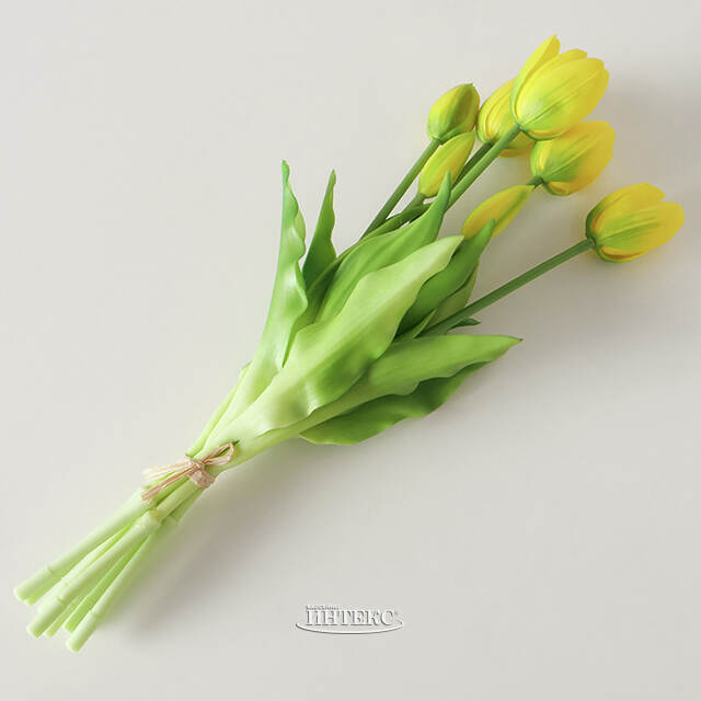 Силиконовые цветы Тюльпаны Great Milton жёлтые 40 см, 7 шт Boltze