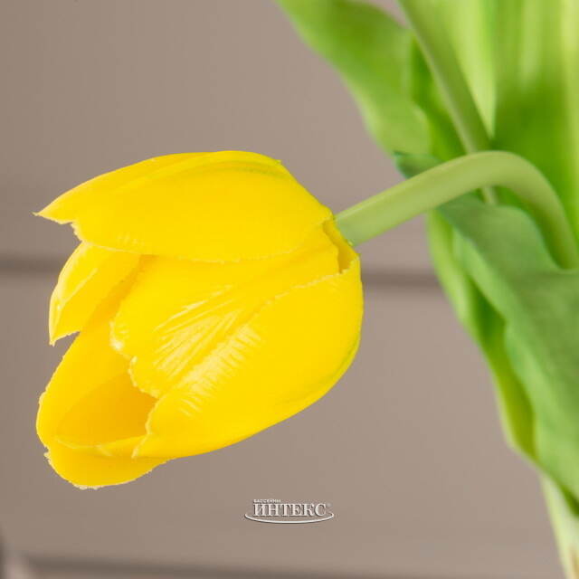 Силиконовые цветы Тюльпаны Грейт Милтон жёлтые 40 см, 7 шт Boltze (Больтце)