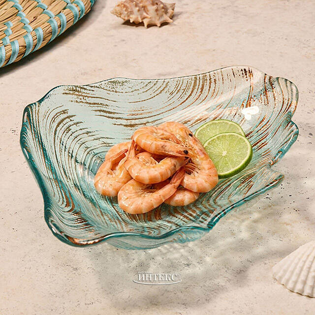 Блюдо для подачи закусок Морская Ракушка 20 см, стекло Boltze (Больтце)