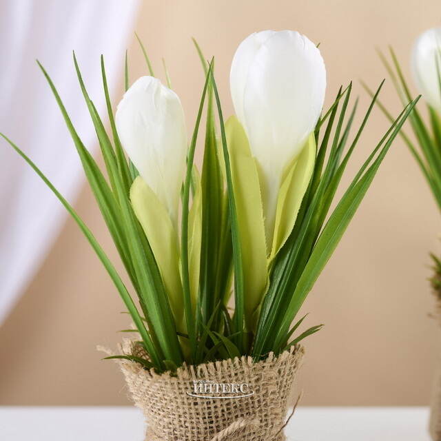 Искусственный цветок в горшке Крокус 19 см Boltze