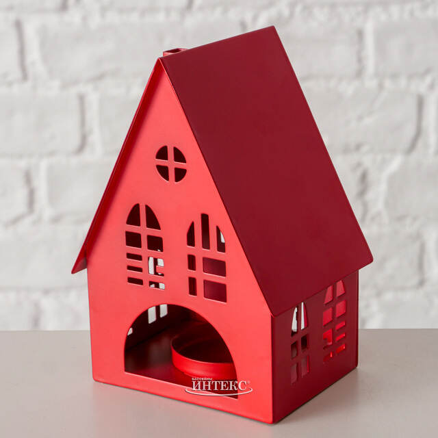 Набор подсвечников - домиков Белфаст 13-38 см красный, 3 шт Boltze (Больтце)