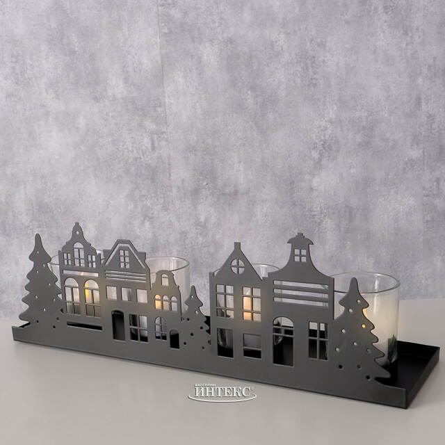 Декоративный подсвечник Домики Hiddenville 35*11 см Boltze (Больтце)