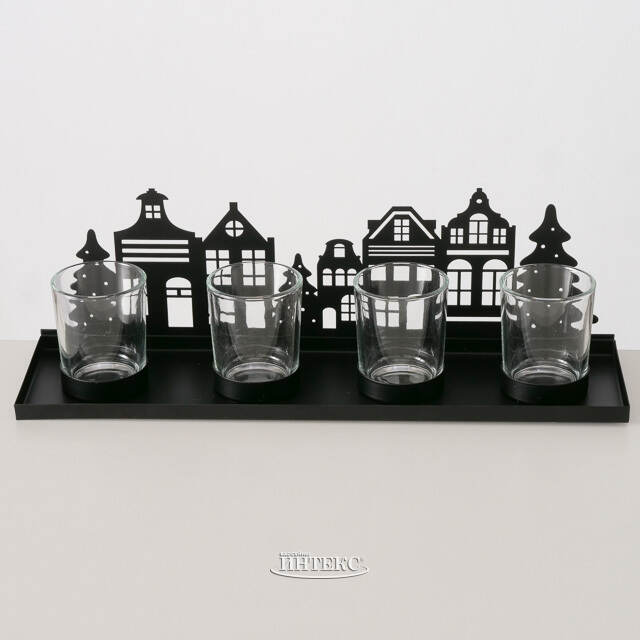 Декоративный подсвечник Домики Hiddenville 35*11 см Boltze (Больтце)