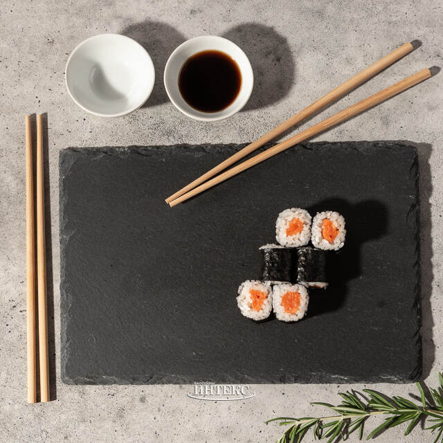 Набор для суши с подносом из сланца 30*20 см, 5 предметов Koopman