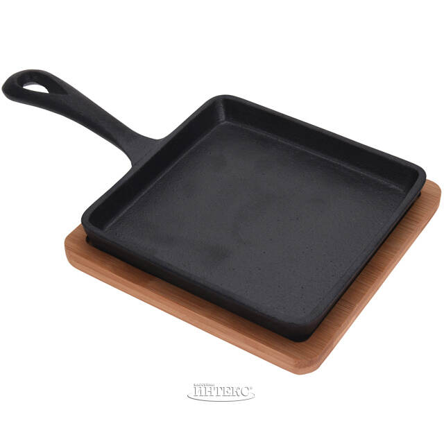 Порционная сковорода Сан-Себастьян на бамбуковой подставке 14 см, чугун Koopman