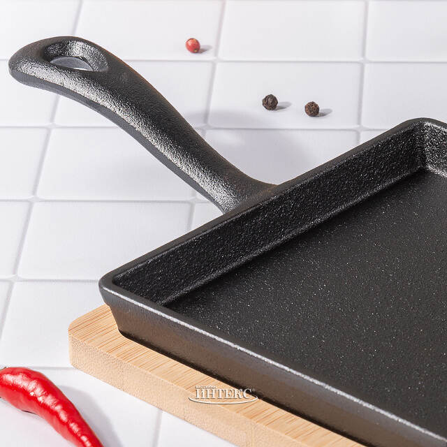 Порционная сковорода Сан-Себастьян на бамбуковой подставке 14 см, чугун Koopman